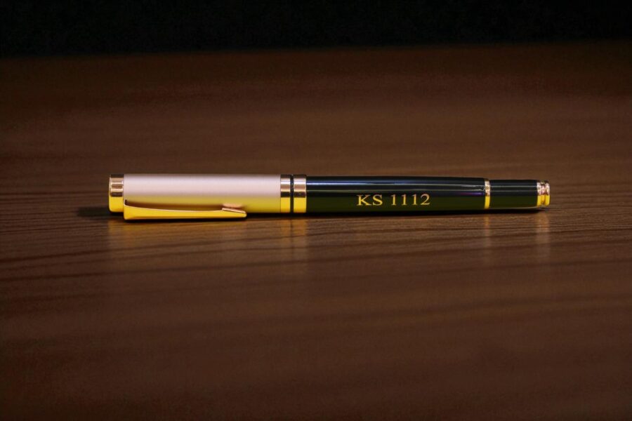 KS‑1112 Executive Ball Pen – Glossy Black Body with Rose Gold Cap