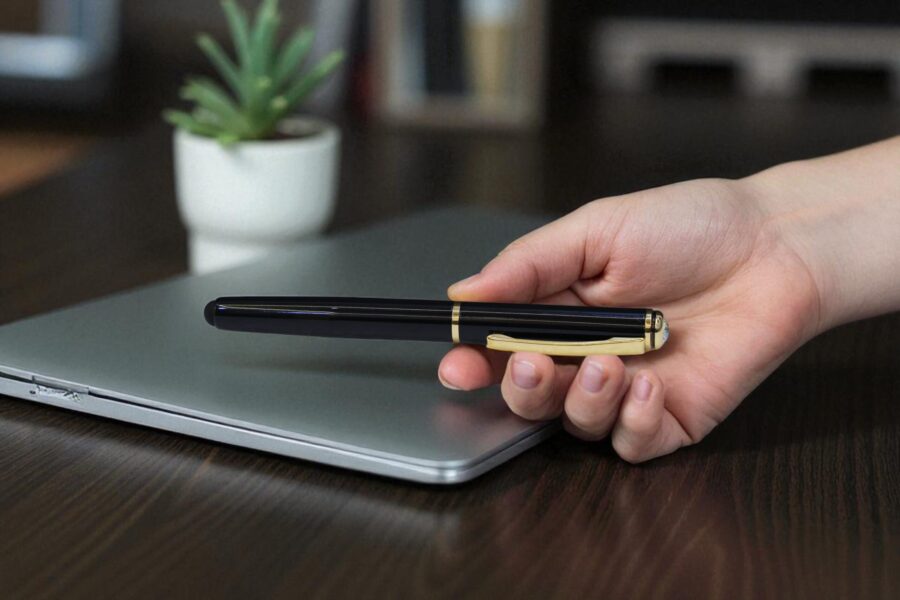 MP‑21 Elegant Ball Pen – Gold & Black Finish with Magnetic Cap | Official Meeting Essential