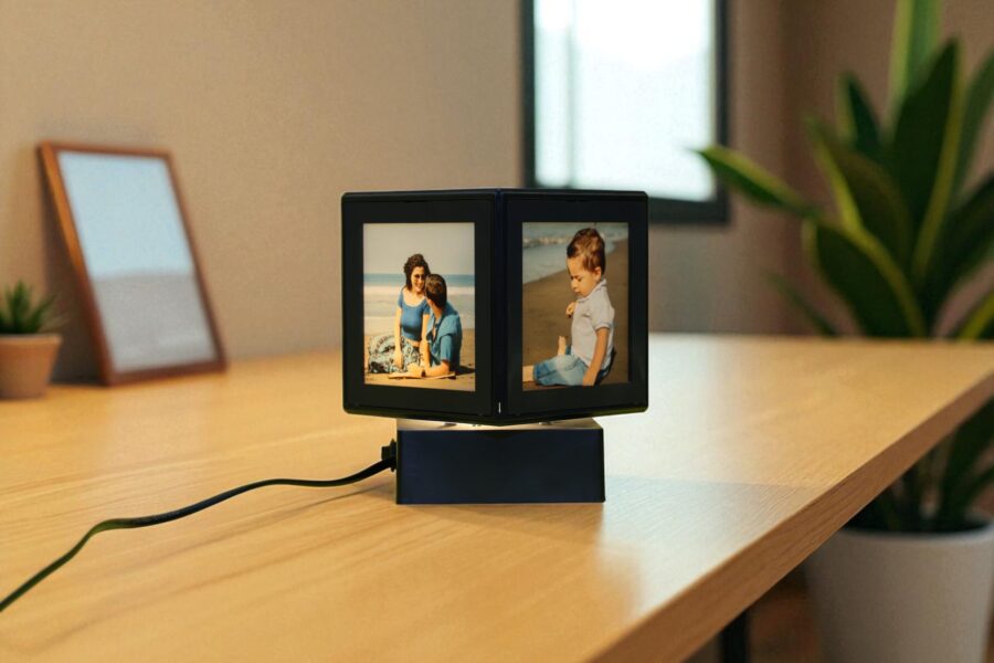 Alpha 4×4″ Rotating Photo Lamp – Custom Sublimation LED Night Light