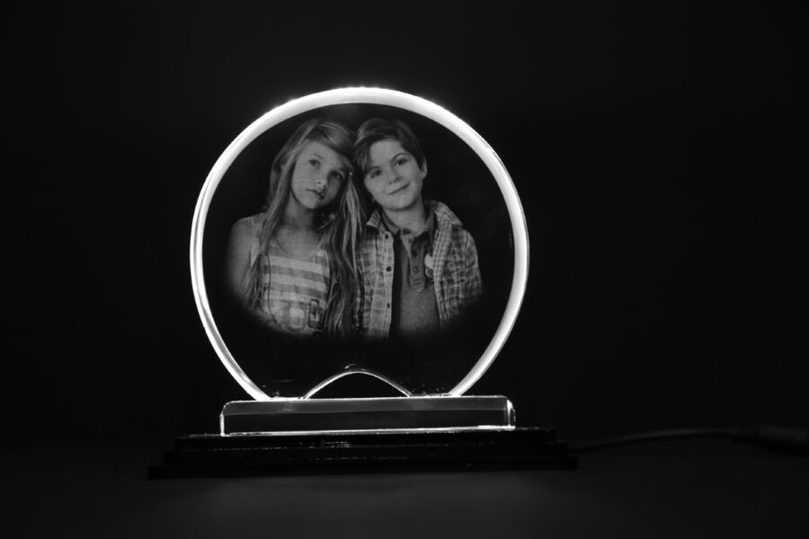 Personalized Moon Shape Crystal LED Photo Frame