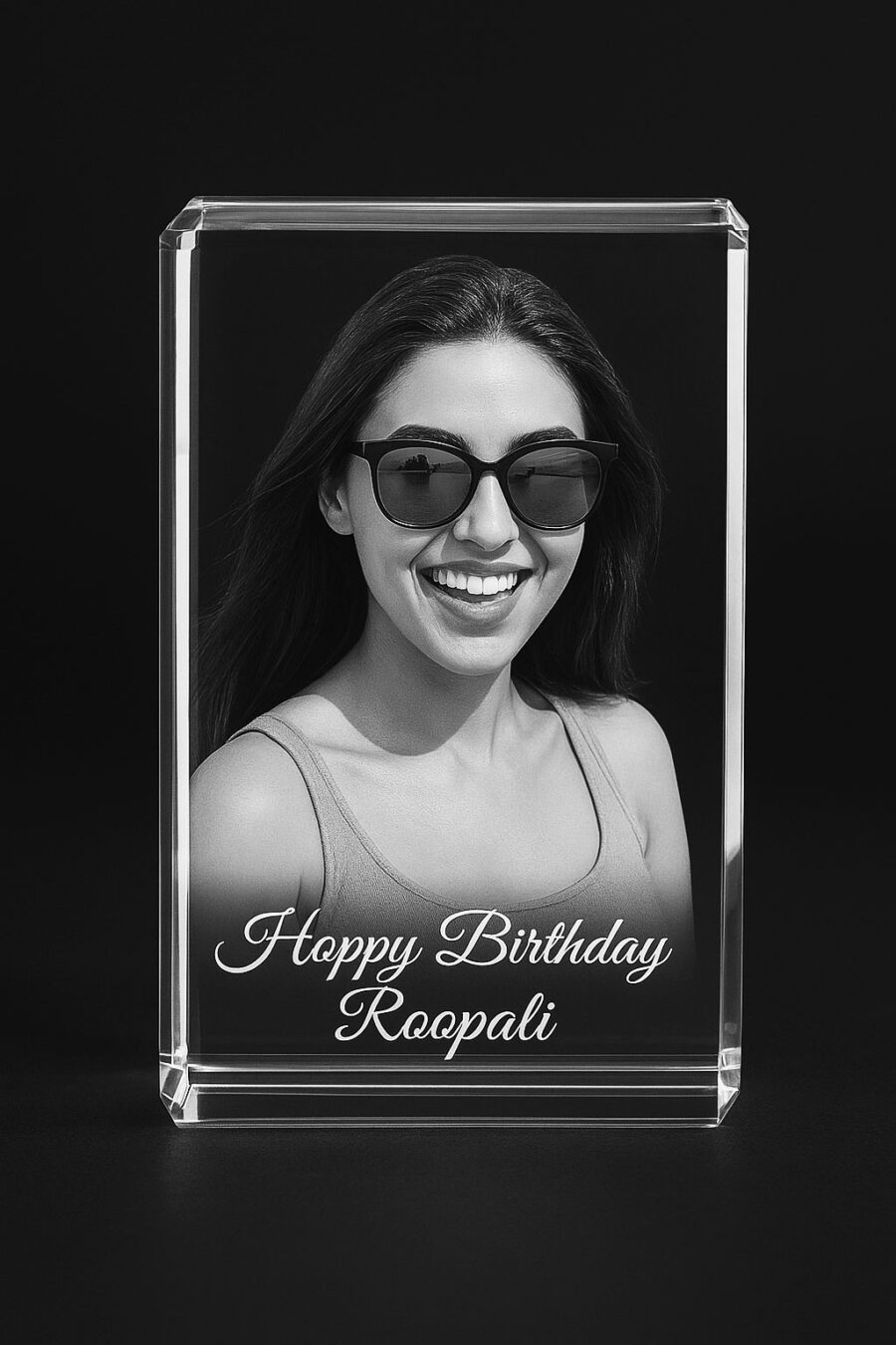 Personalized Crystal Cube Rectangle